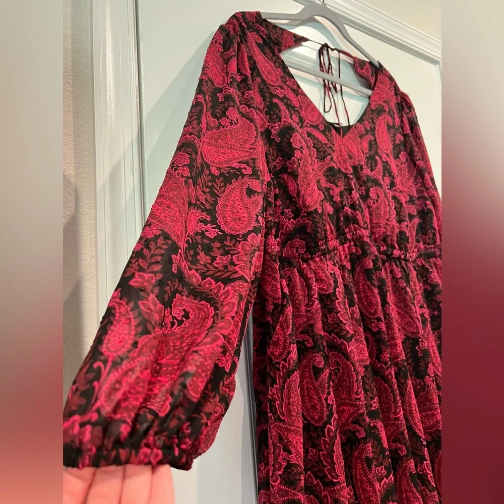 Torrid Paisley Tea Length Open Back A-Line Dress Size 1X (14/16) - Picture 6 of 11